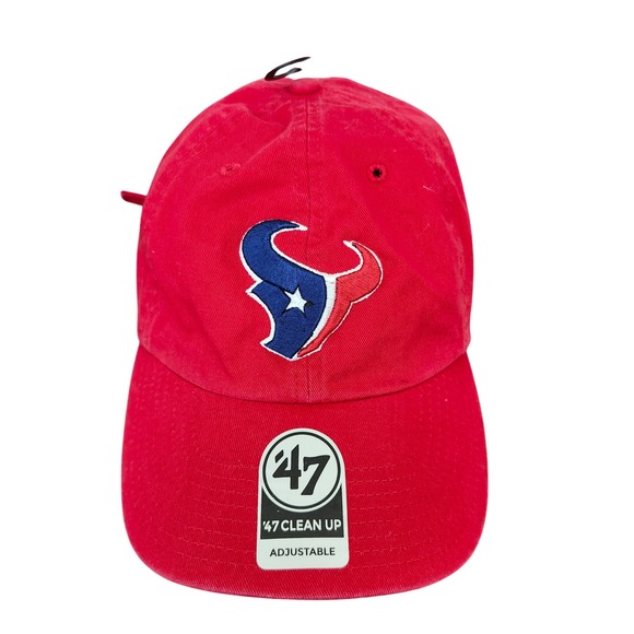 47 Brand Houston Texans NFL Red Clean Up Adjustable Strapback Hat BHP OSFA